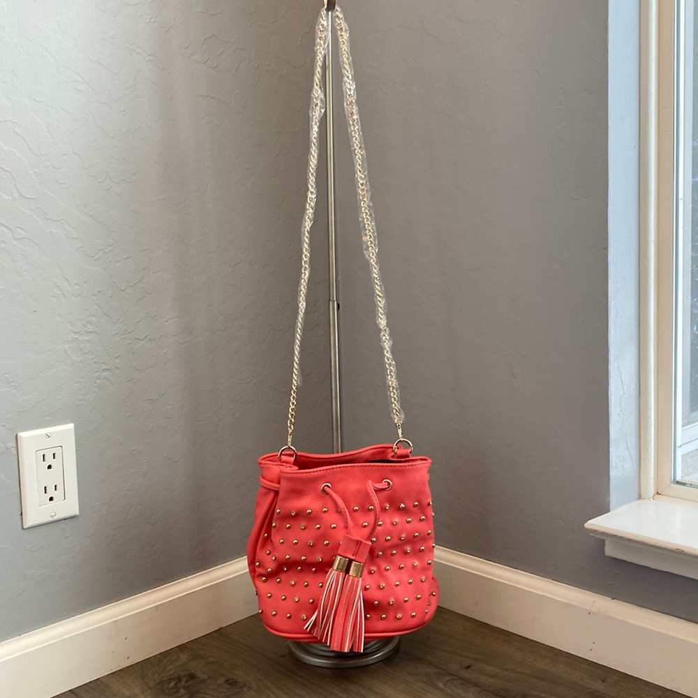 Coral Drawstring Purse
